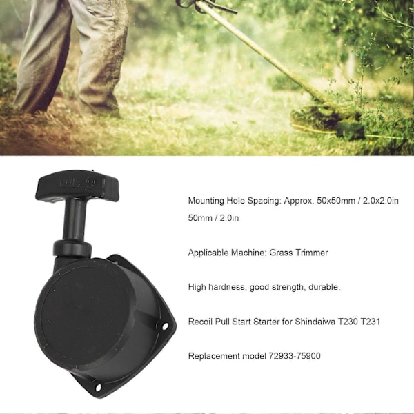 Tilbagetrækningsstartstarter til Shindaiwa Græstrimmer T230 T231 72933 75900 Tilbagetrækningsstartstarter Reservedele