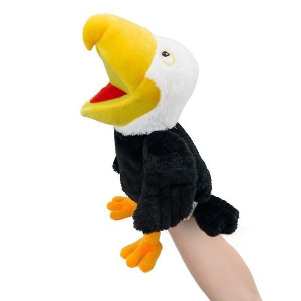 Riikinkukko käsinukke lelu, kotkanukke liikkuvilla silmillä, pehmolelu, hevosen käsinukke, avoin suu pehmolelu flamingo 40cm