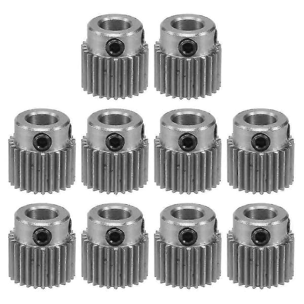 10 stk. ekstruderhjul gear 3d printerdele 36 tænder gear rustfrit stål ekstruder gear passer til -10, -10