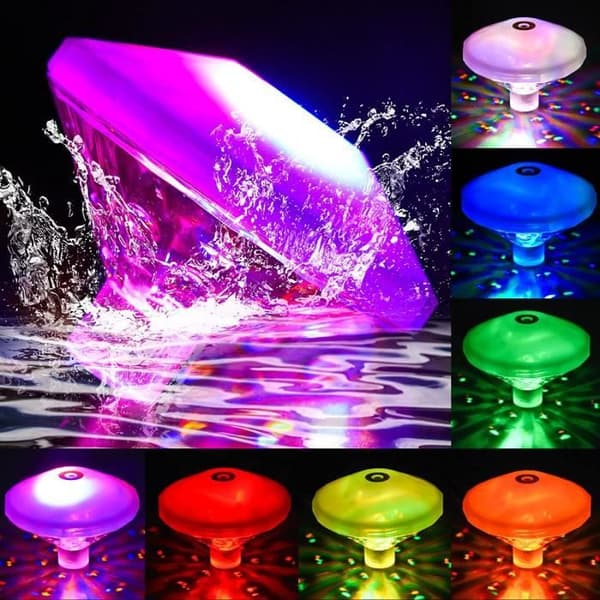 Lampe kelluva LED-lamppu, LED-allasvalo, IP68-vedenpitävät kelluvat LED-lamput 7 eri väritilalla