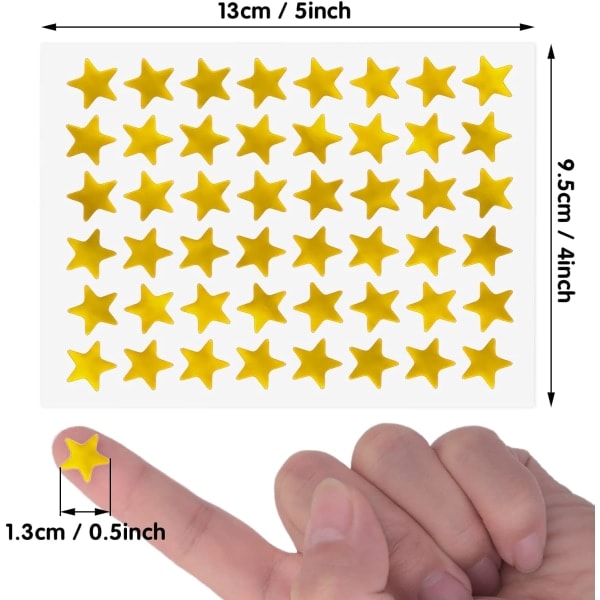 1440 stk/30 ark gullstjerne klistremerker belønningsklistremerker for barn små gullstjerne klistremerker