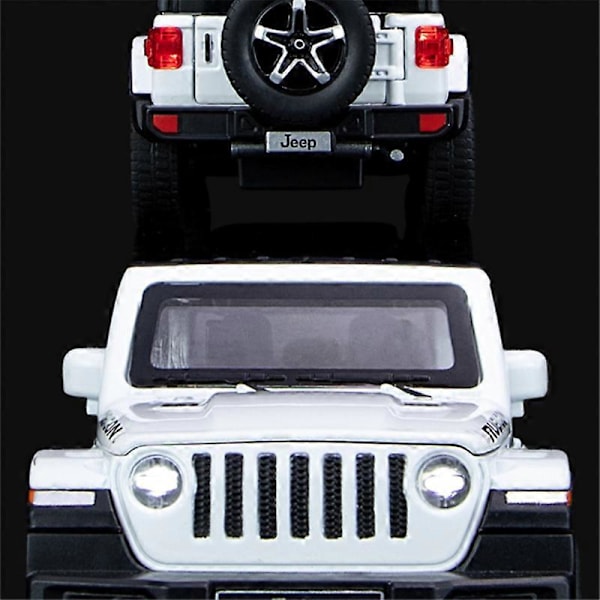 1:32 Jeep Wrangler Rubicon -metallimalli auto, valurauta, maastoauto, ääni- ja valovaikutukset, lasten lelu, lahja Red