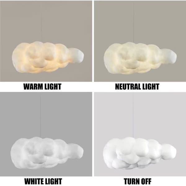 Simation Cloud Pendel Kreativ Bomuldssky Lysekrone Dekorativ Sky Loftslampe Pendel (40*20CM)