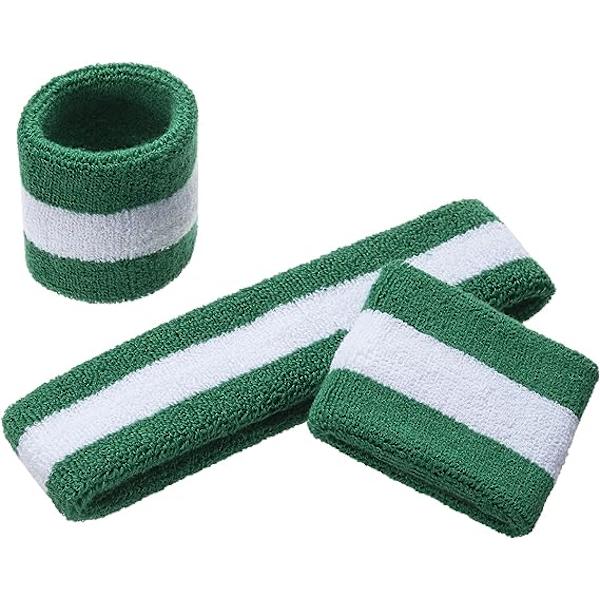 Kids Sweatbands Pannband Armband Set - Atletisk Bomullssvettband för Sport (1 Pannband + 2 Armband)