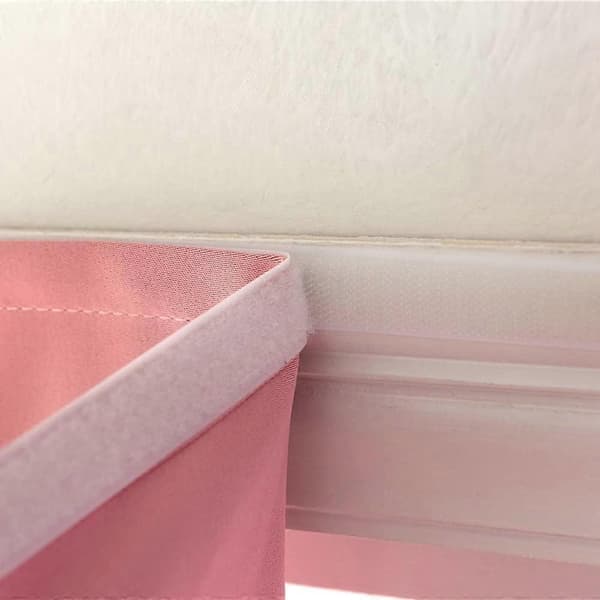 Dubbelsidig mörkläggningsgardin med kardborreband för vardagsrum sovrum Pink Width 0.9 x Height 1.2m