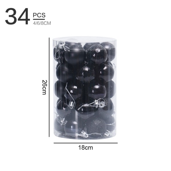 34 joulukuusen palloa, 4 cm joulukuusen koriste