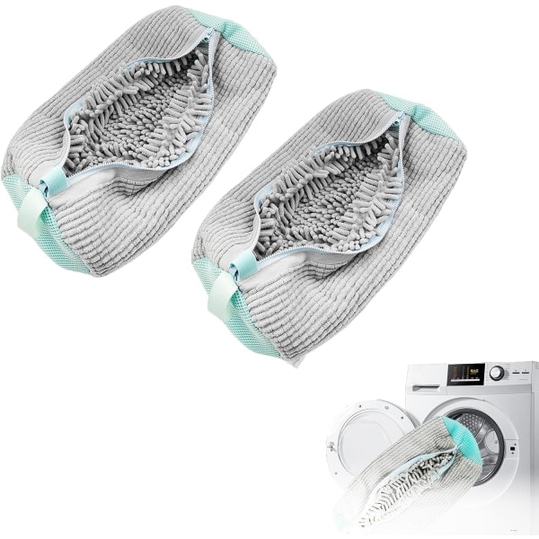 2024 bomullssko vaskeripose vaskeripose fluffy fibre fjerner enkelt smuss Anti-deformasjon Gery 2pcs