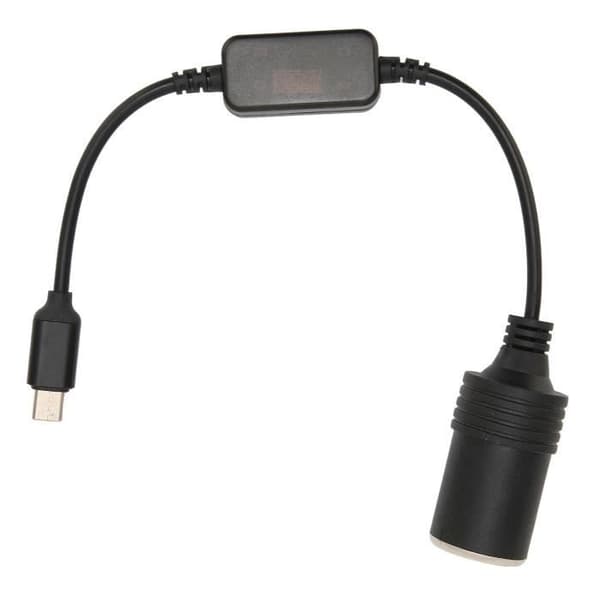 Duokon 5V USB C til 12V bil cigarettænder strømadapter, USB C cigarettænder konverter til telefoner og GPS