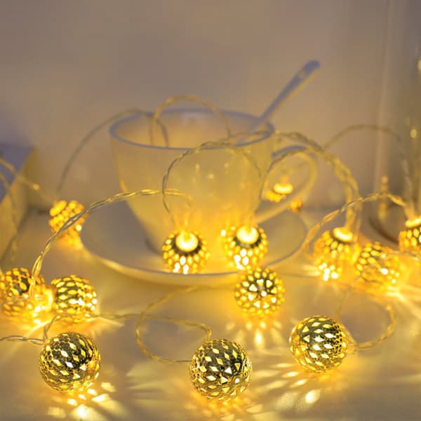 Marokkansk lampe, julepynt, innendørs lyslenke, 3 meter