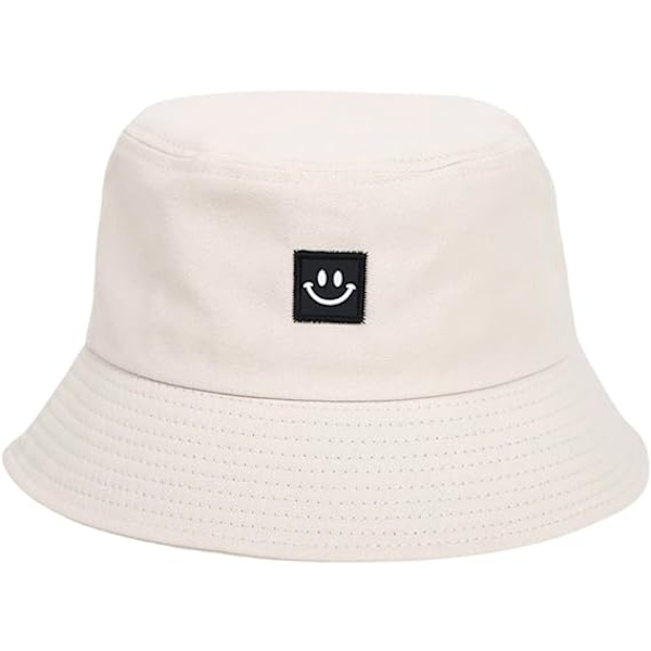 Barn Smile Face Solhatt, UPF 50+ Småbarn Pojkar Flickor Sommar Hinkhatt Bred Brätte Unisex Strandhattar Mössor för 2-8 År