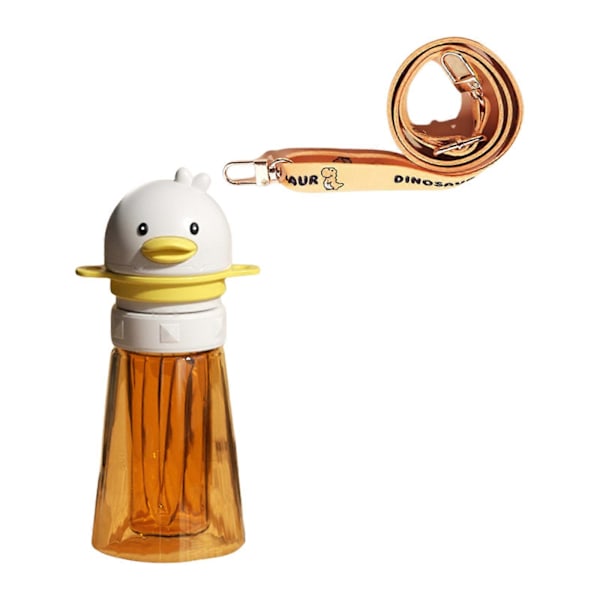 Silikon Vannflaske Adapter Tut Topplokk for Småbarn og Barn Erstatning Sikker Vannflaske Toppdeksel Gul med stropp Yellow with strap