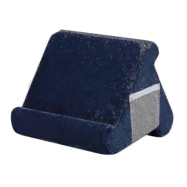 Blød tablet hvilepude, multi-vinkel iPad standerholder med netpose Navy