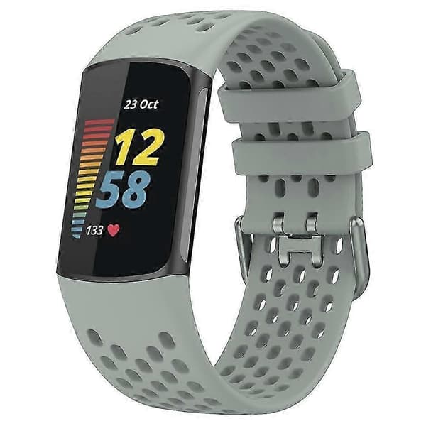 Udskiftningsarmbånd til Fitbit Charge 6/Charge 5, åndbar silikone rem til smartwatch Multicolor Style D