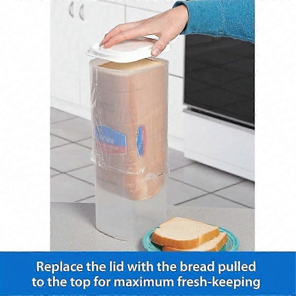 Transparent Brödlåda Plast Förvaringsbehållare för Toast med Lock, Bröd Crisper, Brödförvaringsbehållare, c