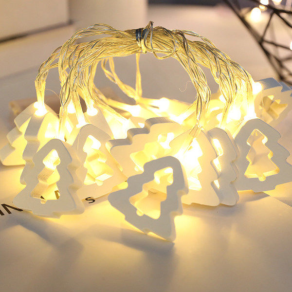 Juldekoration Antik Liten Ljuskedja Led Trä Hängande Julgranlampa Sträng Ljuskedja Varmvit Julgran 3M20led