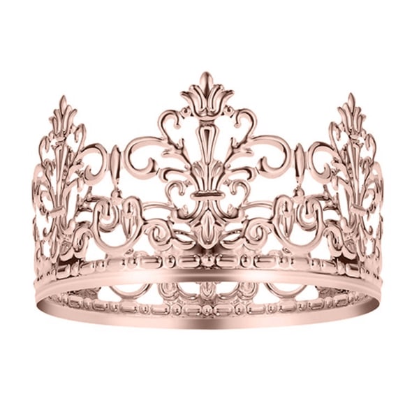 Cake Topper Realistiskt utseende metall Crown Cake Topper Royal tema baby shower dekoration S Rose Gold