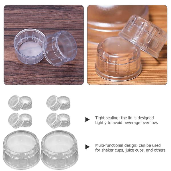 10 stk Sprutsikre Koppedesign Cocktail Shaker Deksel Plast Trykk Juice Koppedesign