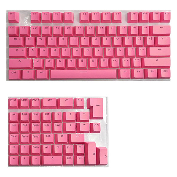 117 stk Mini Tastaturhetter i Slitsterkt PBT-materiale, Dekorative Renfargede Tastaturhetter for Datatilbehør Pink
