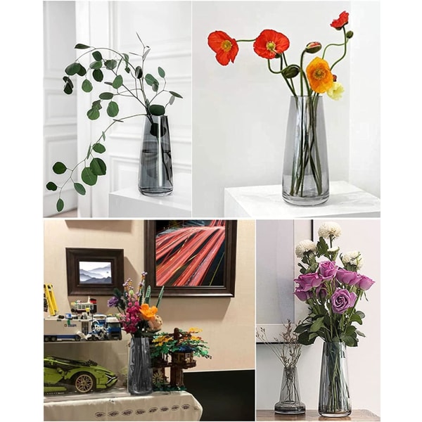 Førsteklasses udsøgt klar stor høj blomstervase 22 cm - Indretning til hjemmet, stuegård, midtpunkt, patenteret design-grå