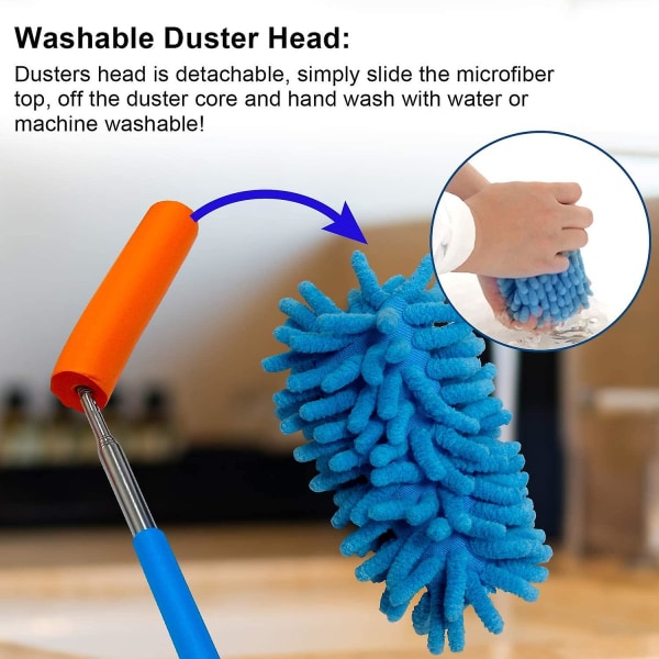 Microfiber Duster, Vaskbar Microfiber Extendable Duster Microfiber