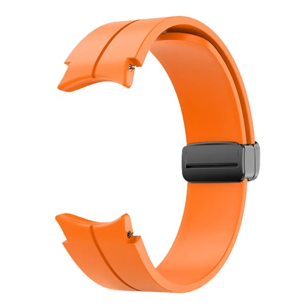 Silikonrem uten mellomrom til Samsung Galaxy Watch 5/4 40mm 44mm 5 Pro 45mm Original magnetisk armbånd til Watch 4 Classic-rem orange