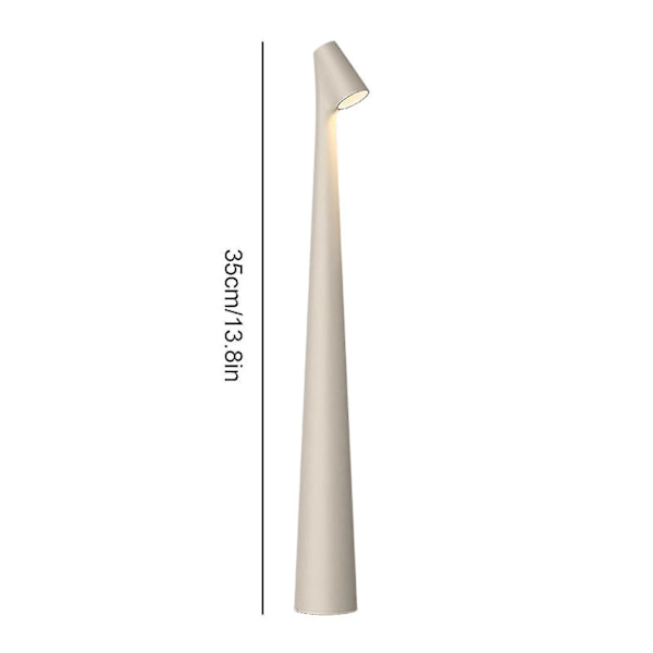 Elegant Slim Konisk Stem Bordlampe Bærbar & Dæmpbar Led Skulpturlys Dec White