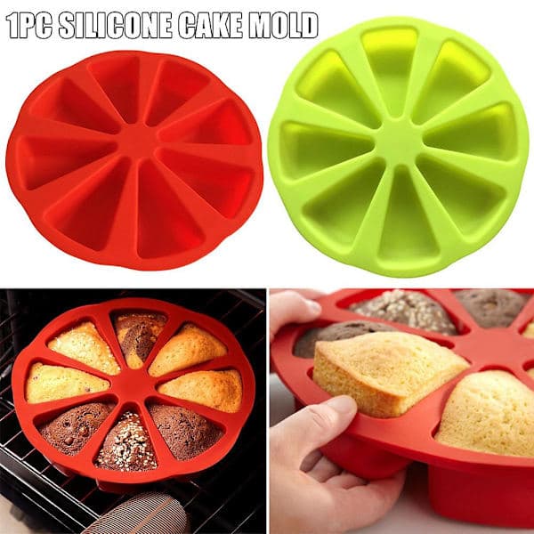 Grid Silikon Kilformad Kakform Individuell Portion Pizza Bitar Köksredskap Grön Green
