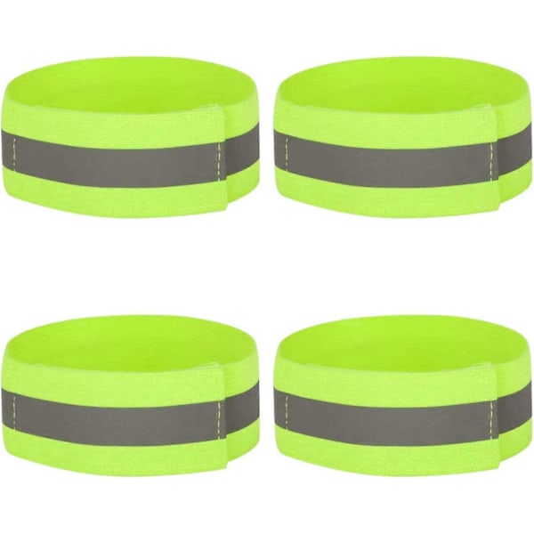 4-pakks Refleks Armbånd, Løpearmbånd, Håndleddsstropper, Refleksstropper, Sikkerhetsbelter for Løping, Jogging, Natteaktiviteter Utendørs