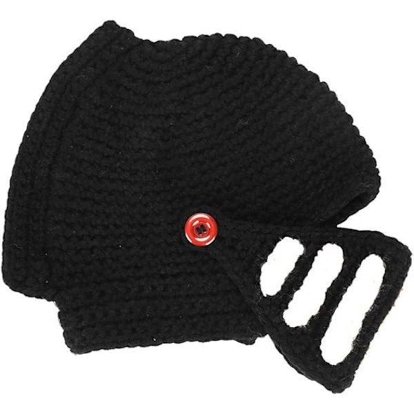 Hatt Visor Virkad Stickad Mössa Hatt Mask Set Handgjord Vinter Stickad Mössa Hatt Vinter Romersk Riddare Stickad Hatt Öronlapp Skidmössa Vinter Stickad Hatt Gladiator