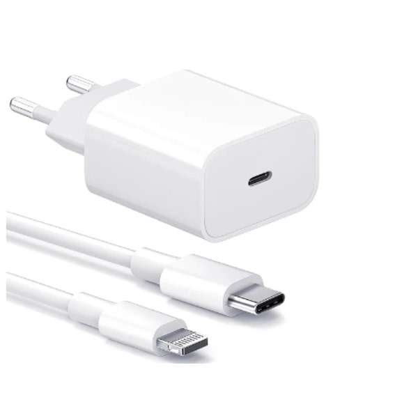 2. - Passer til iPhone-laderadapter + kabel 20W USB-C hurtiglader