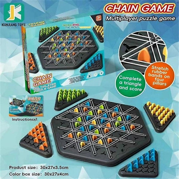 Triggle-peli, Triggle-kumilenkkipelit, Triggle-lautapeli Ketju Kolmio Shakkipelit, Sopii 2-4 pelaajalle Uusi