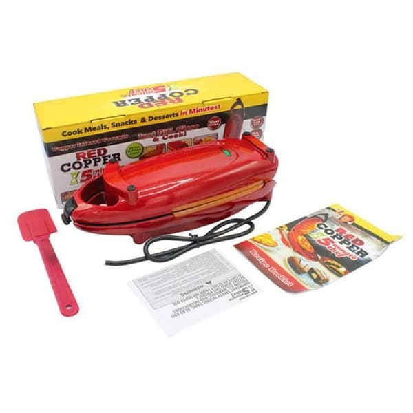5 Minute Chef Rød Kobber Non-stick Elektrisk Gryde Røgfri