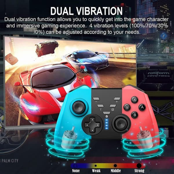 Trådløs Switch-kontroller for Nintendo Switch/Switch Lite/Switch OLED/PC Window Game, Bluetooth-kontrollere Gamepad med Wake up, Gyro Axis, Turbo