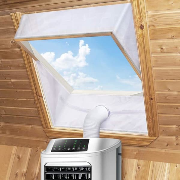 Ilmastointilaitteen ikkunatiivistesarja kannettaville ilmastointilaitteille, ei porausta, 2 x 190 cm