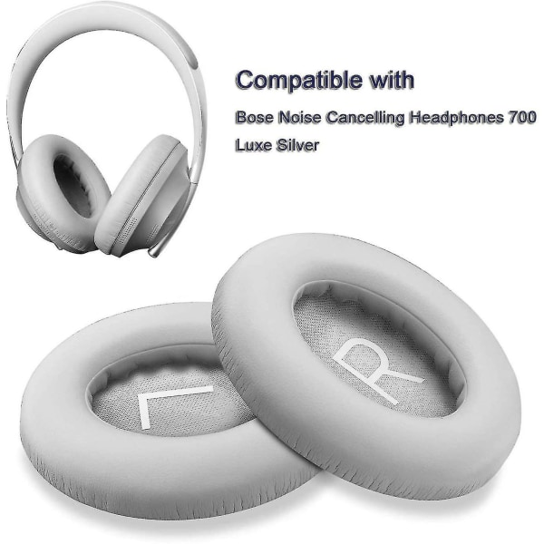 Erstatningsputer for øreputer som er kompatible for Bose Noise Cancelling 700 (nc700) hodetelefoner-grå