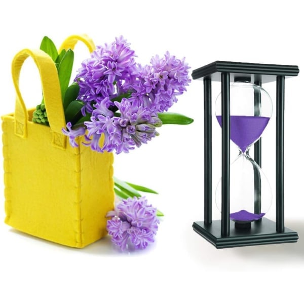 Sandtimer Heminredning Sandklocka Timer Kontorsdekoration Sandklocka Träram Sandtimer Sandglas Kökstimer Lila 30 Minute