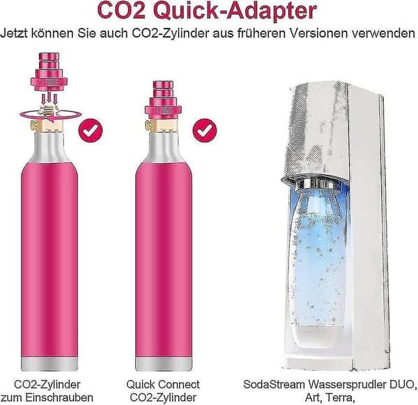 Quick Connect Co2-adapter til Sodastream Vandkøler Duo Art, Terra, Tr21-4 Jnnjv