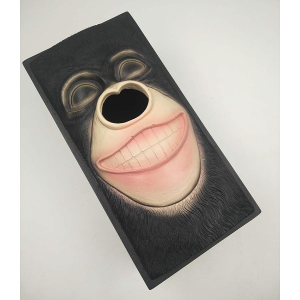 Huvudpappershållare för ansiktsvävnader, vintage vävnadsdispenser, passar rektangulärt paket, kontor, kök, badrum (Orangutang)