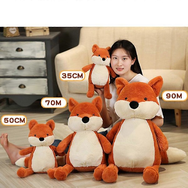35-90cm Mjuk Fluffig Räv Plyschleksak Söt Tecknad Djur Räv Gosedjur Flickor Älskare Alla hjärtans dag Present Kawaii Soffdekor Kuddar js