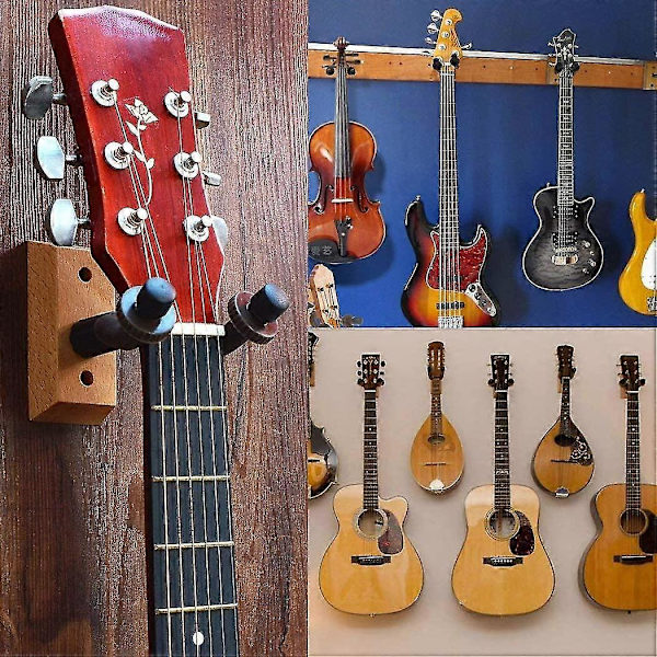 Gitarrväggfäste, Metallgitarrhängare - 2-pack, Gitarrfäste med skydd style3