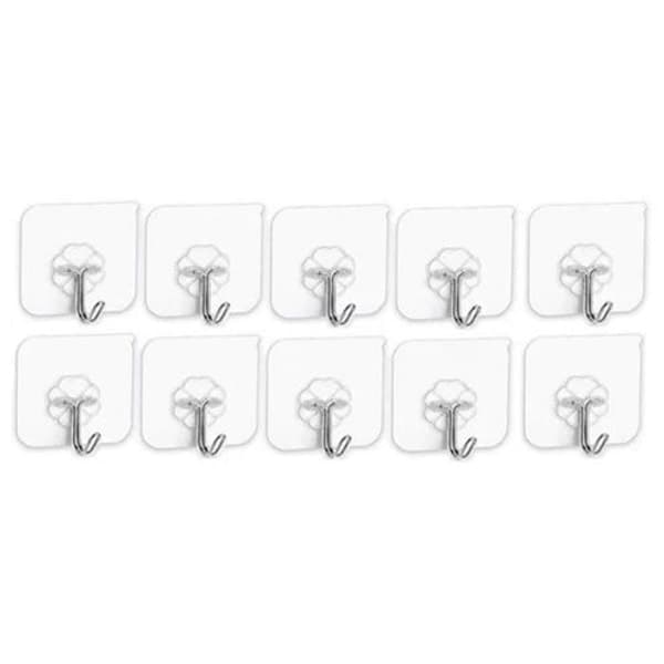20-pack - Självhäftande krokar / Handdukskrokar - Hängare Transparent