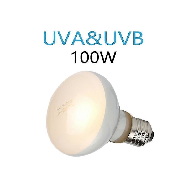 4 Pak Reptil UVB UVA Varmelampe Pære Til Ægte Sollignende Lys Varme Til , Padder (100 W)