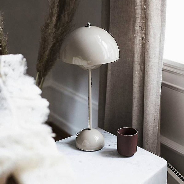 Nordisk uppladdningsbar blomma bordslampa sänglampa bordslampa svamp sovrum bordsdekoration sänglampa nattlampor[hk] gul