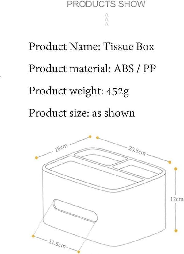 Multifunktionell Tissue Box, Fjärrkontroll- och Tissuehållare, Organizer med Tissue Box Blue