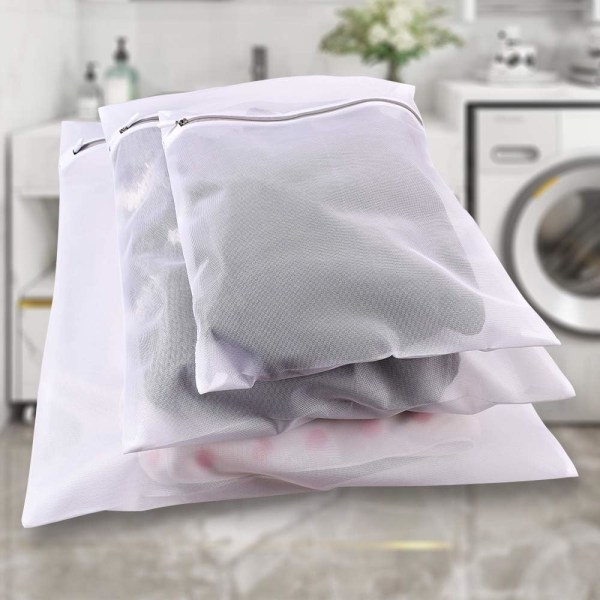 5-pack tvättpåsar, mesh påsar med premium dragkedja, reseförvaringsväska, tvättpåsar för kläder (2 stora+2 medelstora+1 små)