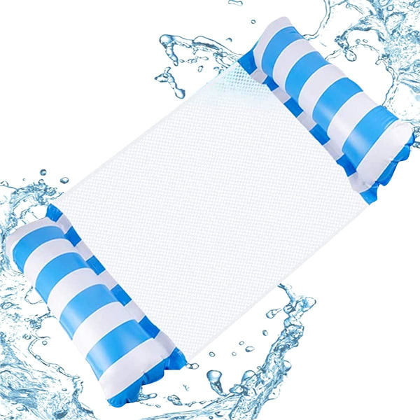 Vattenhängmatta, uppblåsbar flytande säng, poolhängmatta, uppblåsbar poolhängmatta för vuxna Blue