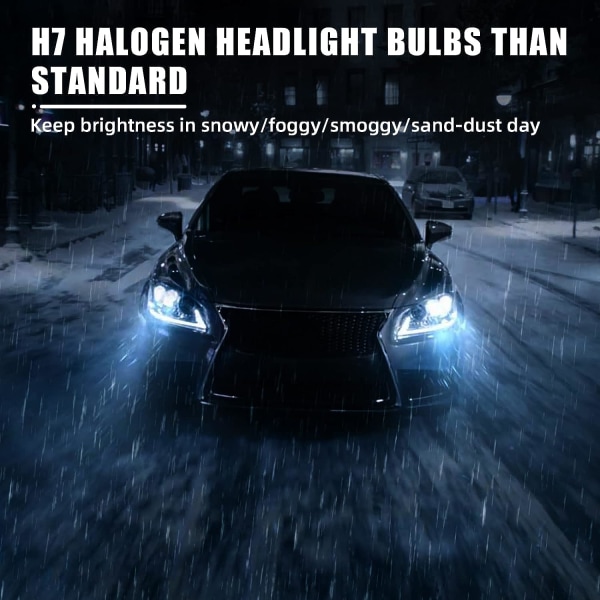 4st H7-strålkastarlampor, 12V/100W xenongashalogenstrålkastare, ljusstark H7-strålkastarlampa för helljus- eller halvljusbelysning i bilstrålkastare