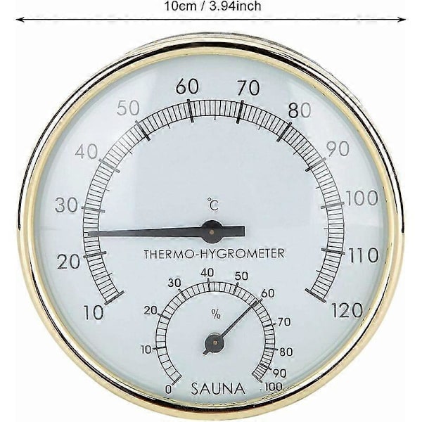 Digital Basturum Termometer Hygrometer Luftfuktighet Temperaturmätare, Basturum Hygrometer Guldklocka Bastutillbehör 100X31mm