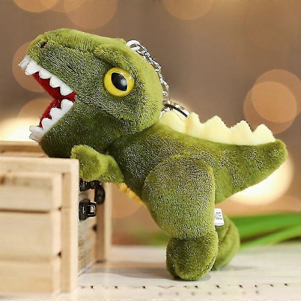 Sööt dinosaurusten avaimenperä, piirretty Tyrannosaurus, pehmoeläin, plusslelu, avaimenperän riipus lapsille Dark Green