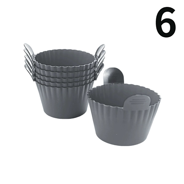 Ramekinivuoat airfryeriin, airfryer-munavuoat, suuret muffinivuoat airfryeriin (6 kpl), harmaa
